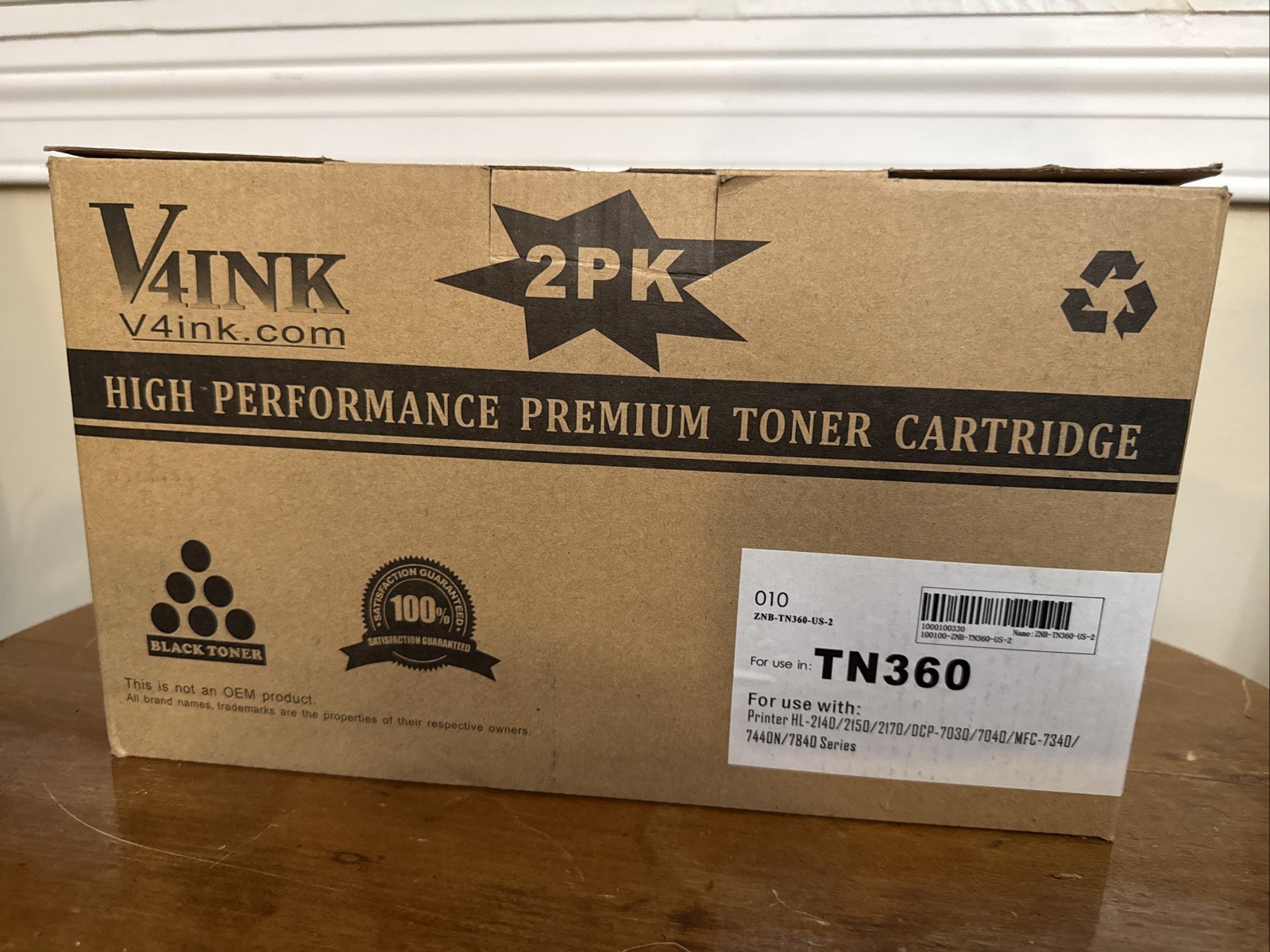 NEW IN BOX V4ink TN-360 TONER INK CARTRIDGE 