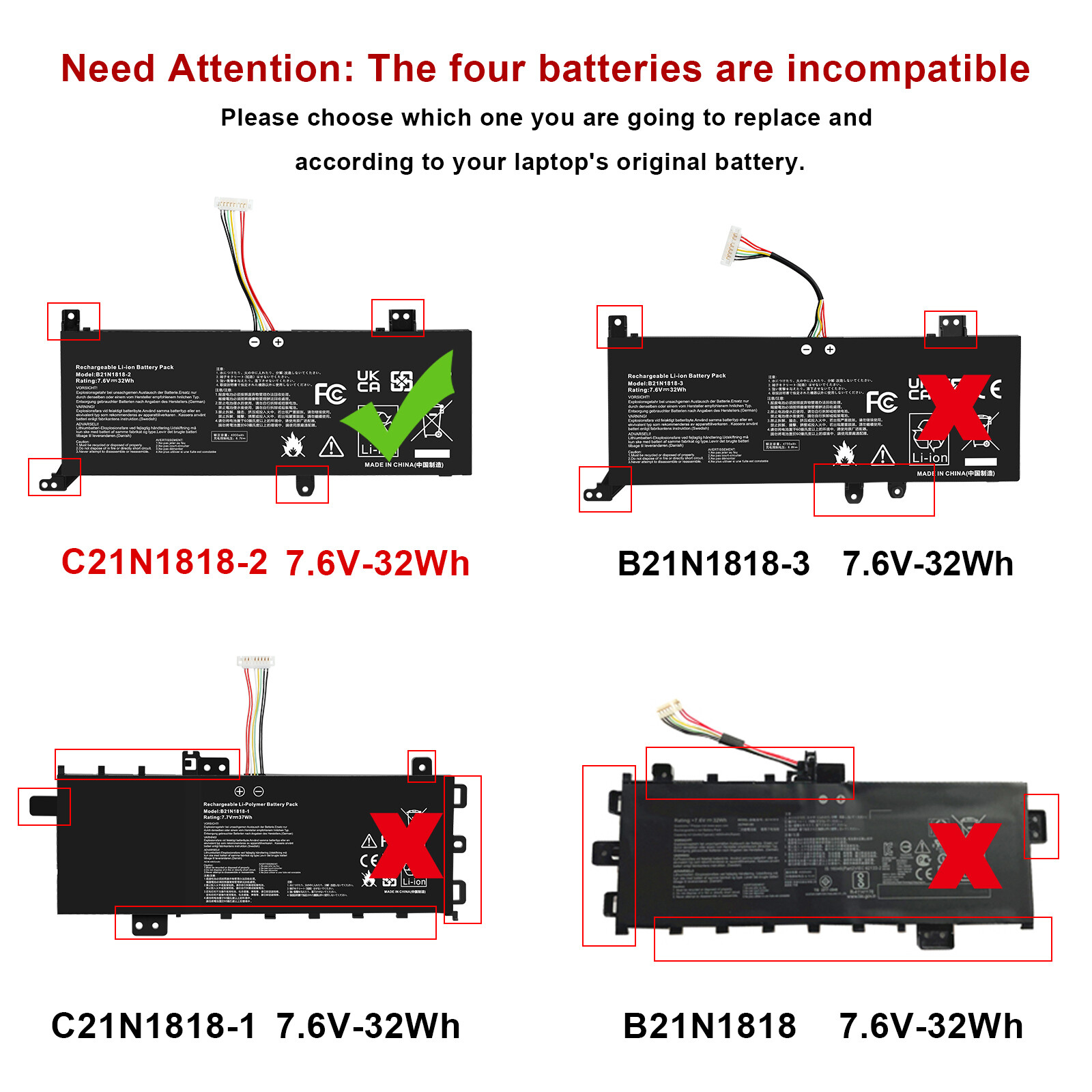 B21N1818-2 Battery For ASUS Vivobook 14 R424D F412 A412 X412 S412F Y4200 37Wh