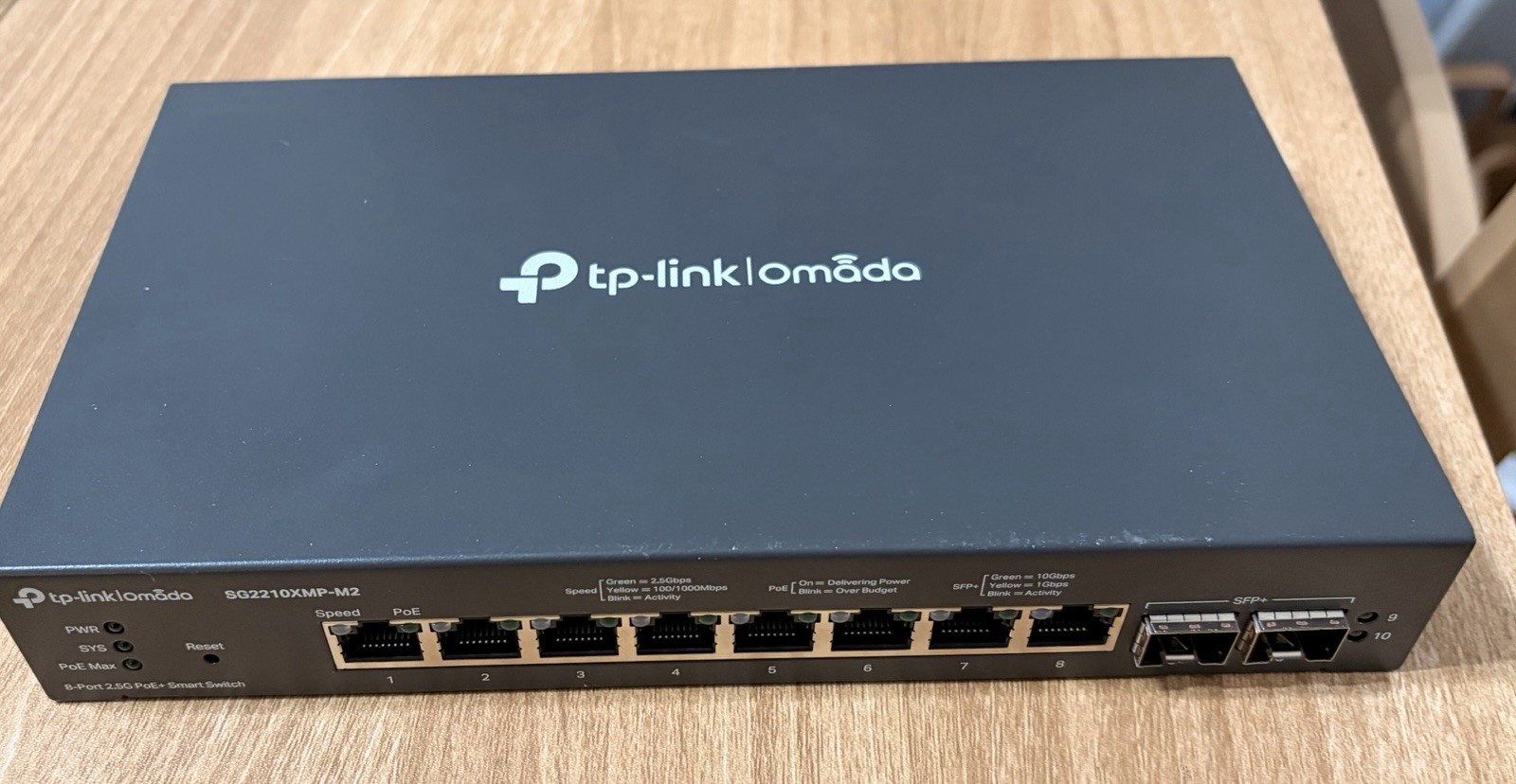 TP-Link Omada SG2210XMP-M2 8-Port 2.5G PoE+ Smart Switch, 2x SFP+