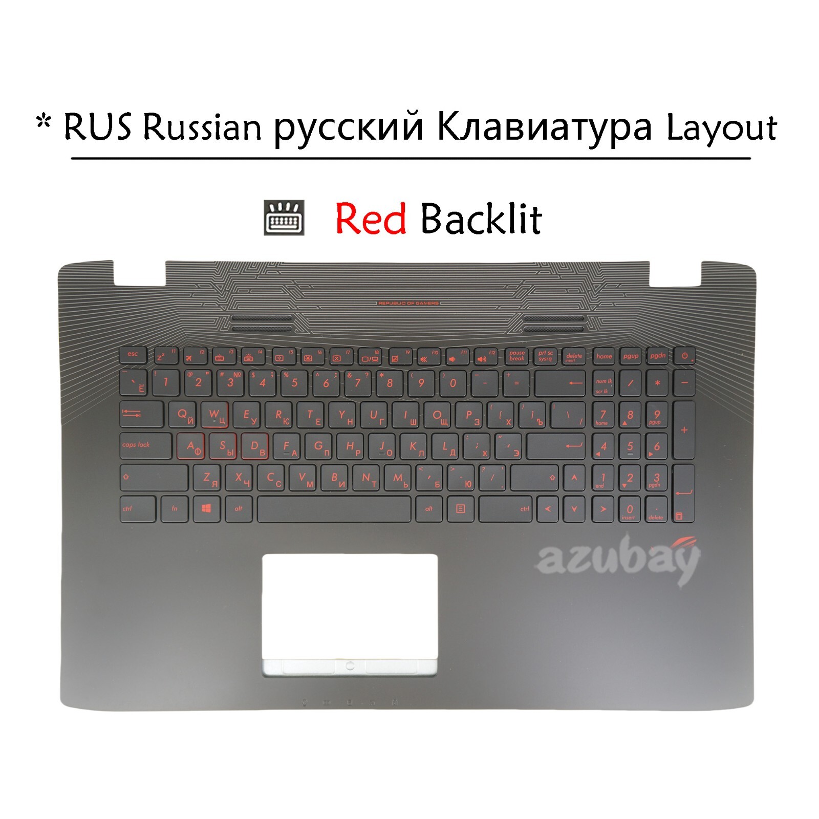 AR HB RU GK KR Palmrest Keyboard for ASUS GL752V GL752VW GL752VL GL742VW Backlit