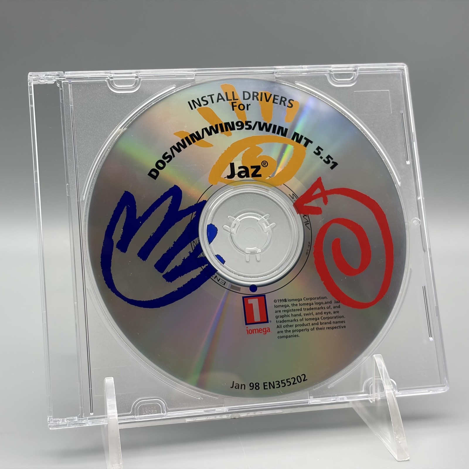 Vintage 1998 Iomega Jaz Software Drivers Update CD-ROM DOS WIN WIN95 WIN NT 5.51