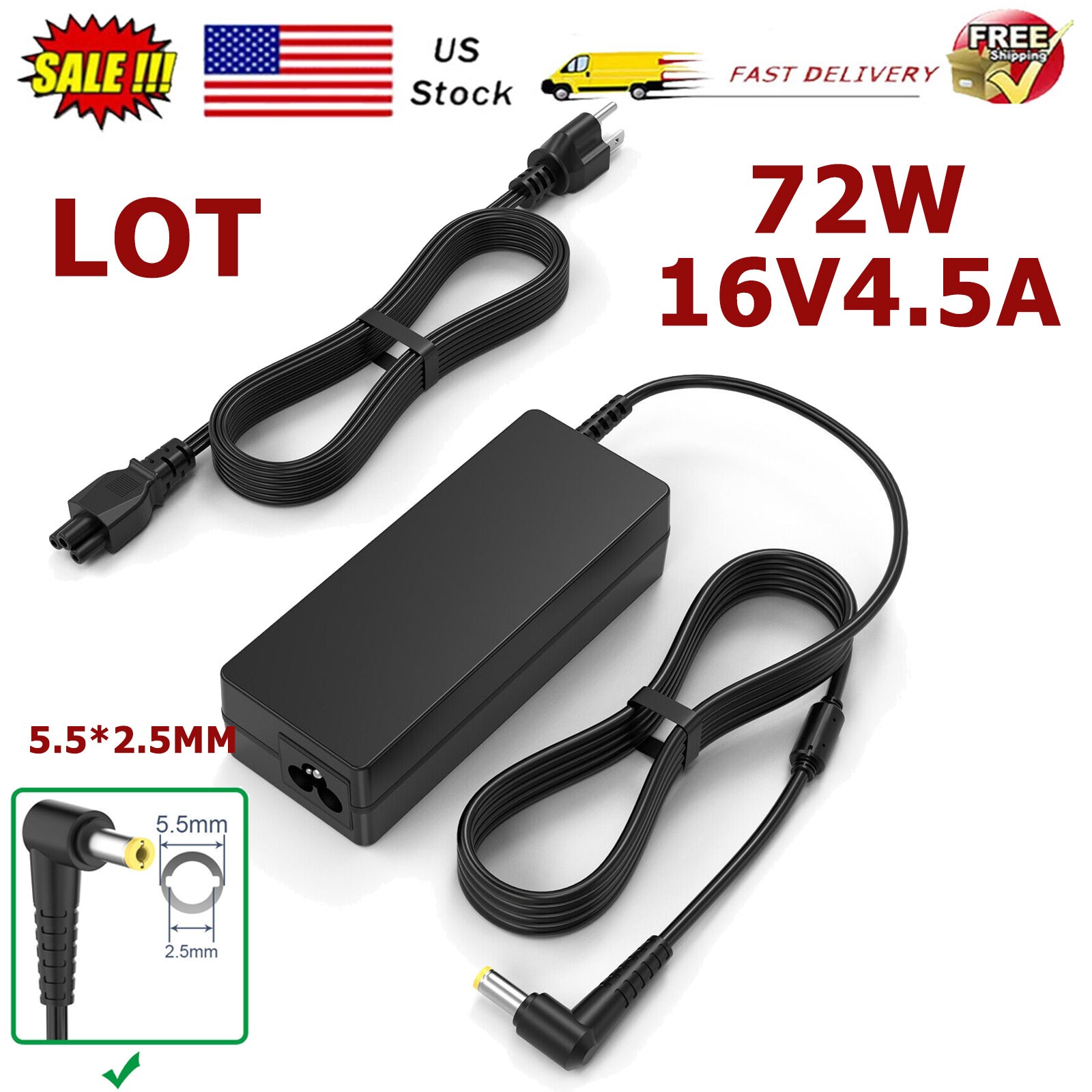 LOT 72W Adapter Charger For Panasonic ToughBook CF-18 CF-19 CF-29 CF-30 CF-73 US
