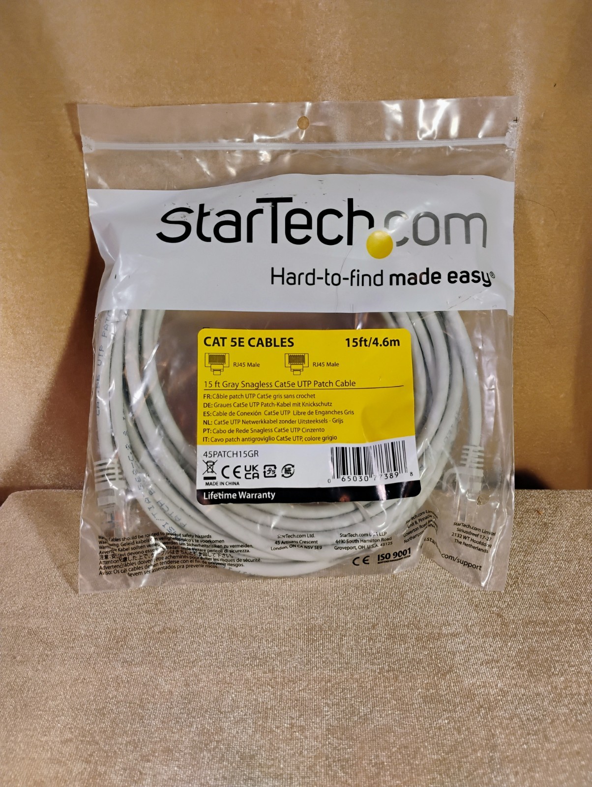 StarTech RJ45 CAT-6 Patch Cable, Molded - 15 feet - Gray - (N6PATCH14GR) ❤️️✅❤️️