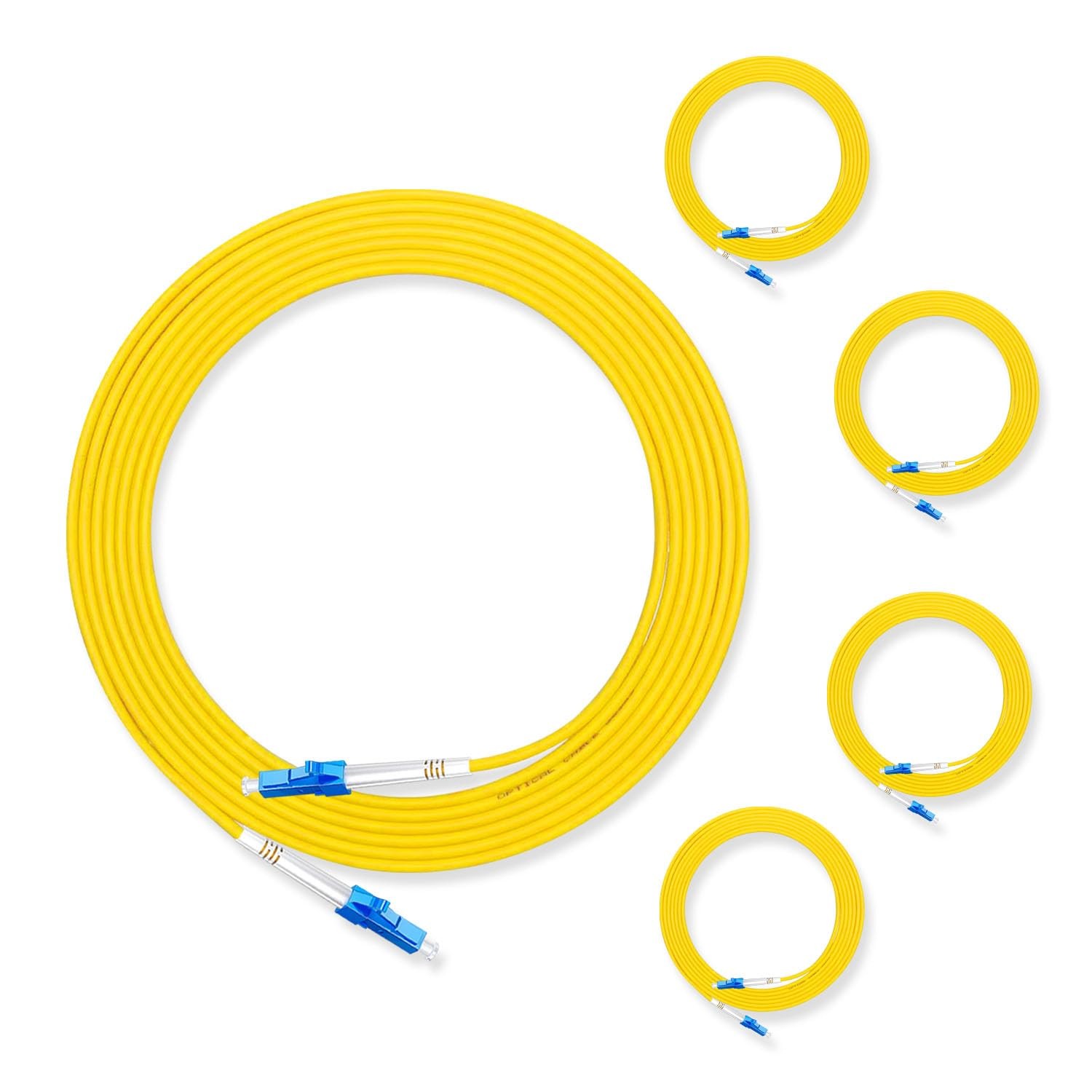 Lebrudos 5Pcs 5 Meter Fiber Optic Patch Cord LC UPC to LC UPC, Simplex Single...