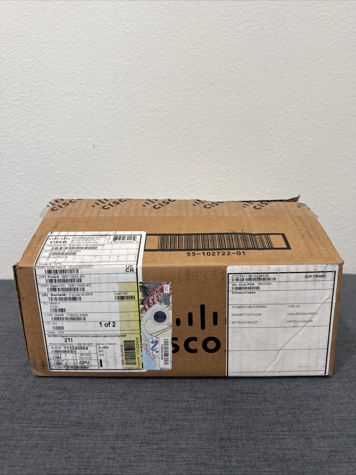 Factory Sealed CISCO ISR1100X-4G Router 4 Eth LAN/WAN Ports