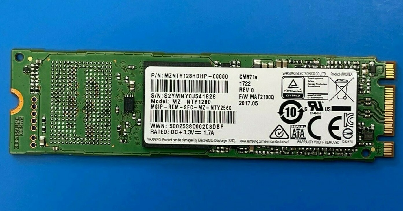 SAMSUNG 128GB M.2  SATA SSD DRIVE MZ-NTY1280 CM871a MZNTY128HDHP NEW