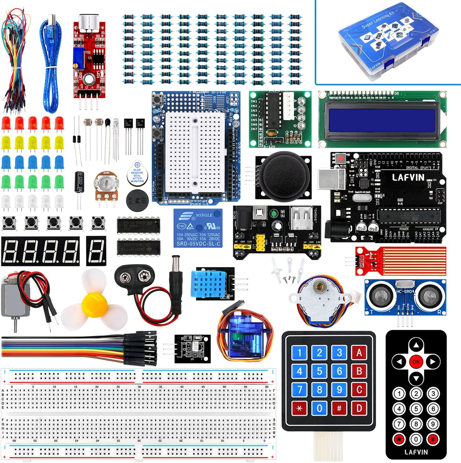 Arduino Starter Kit R3 Mega2560 Nano with LCD Motors and Tutorial Compatible