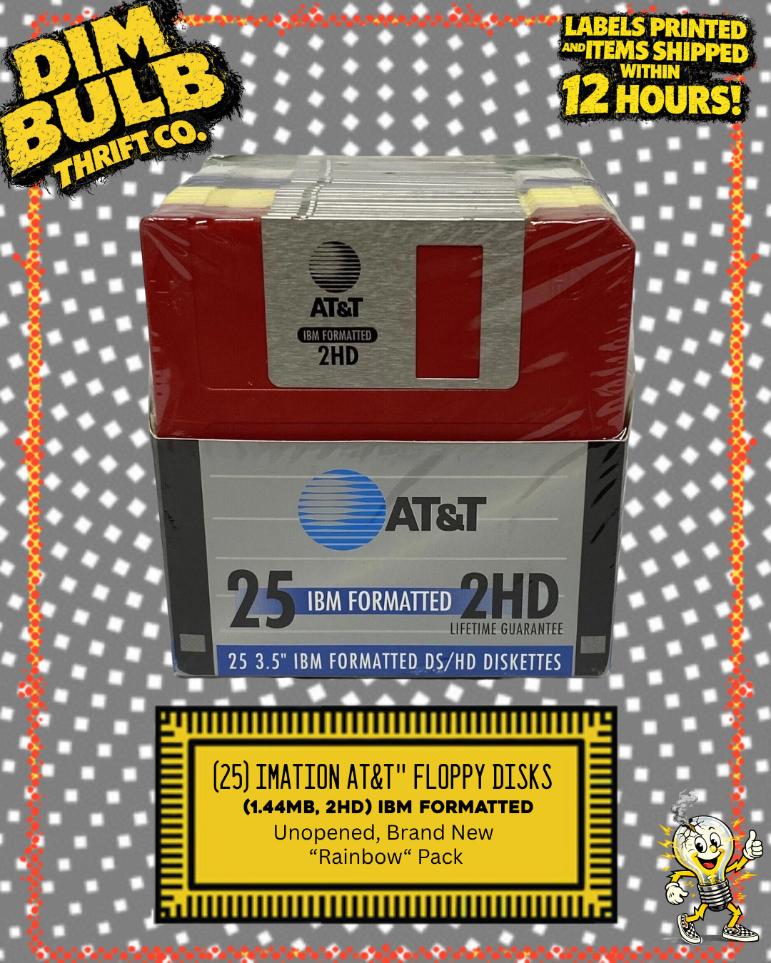 25x Imation / 3M AT&T 3.5” Floppy Disks – 1.44MB (2HD) – NEW / IBM Formatted