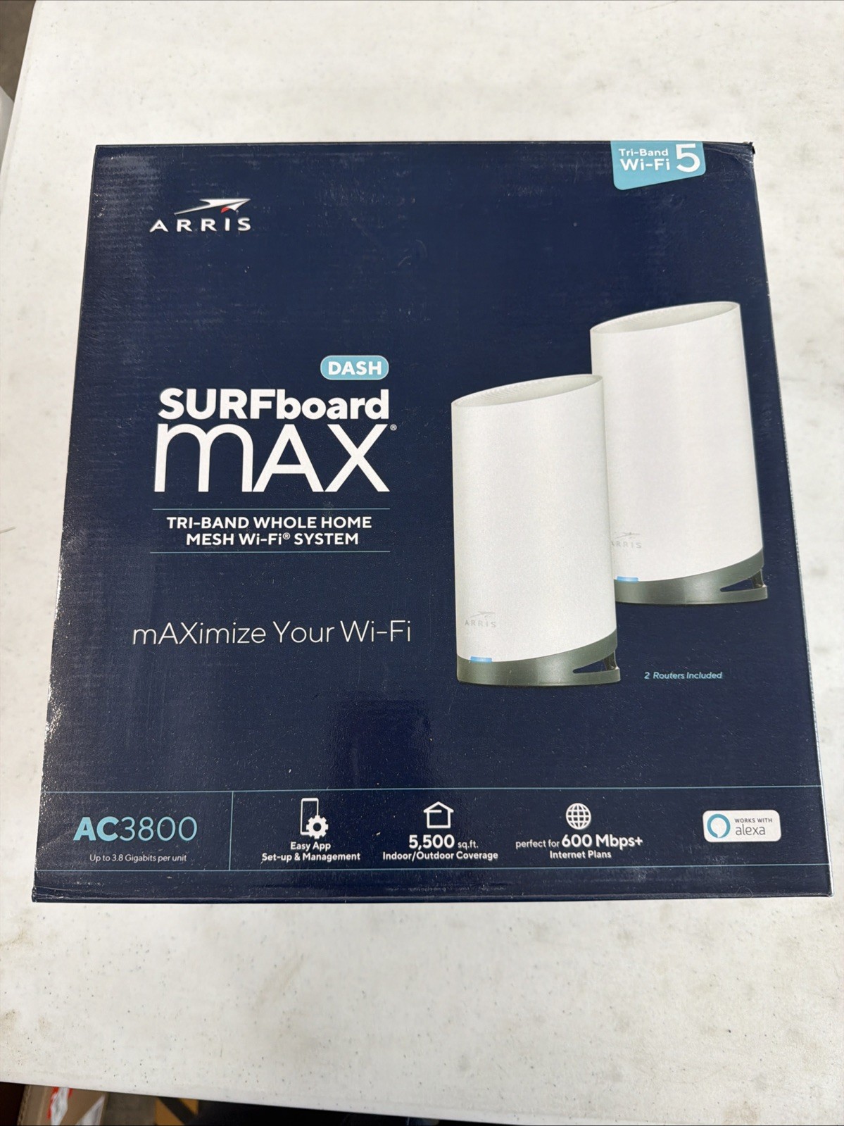 ARRIS Surfboard mAX Tri-Band Mesh System WC4S | AC3800 Wi-Fi Speed NEW SEALED
