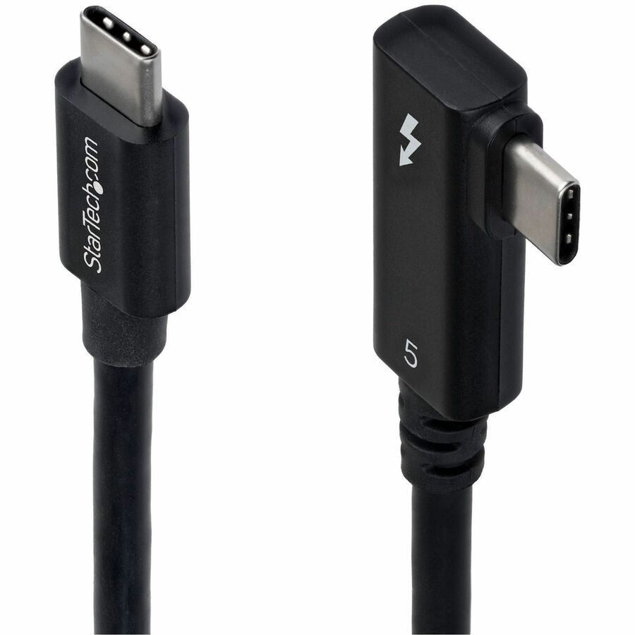 StarTech 2.6ft 80cm Right Angle Thunderbolt 5 Cable 80Gbps/120Gbps 240W PD 8K