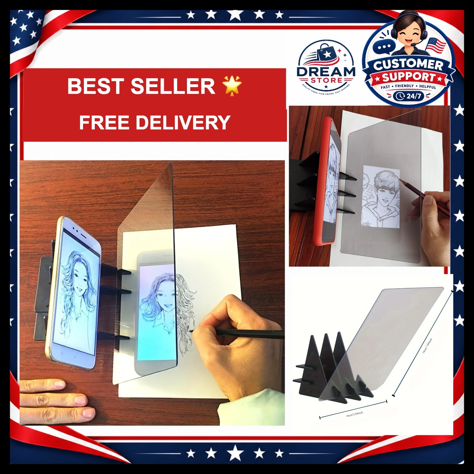 Optical Clear Drawing Board, Portable Optical Tracing Board Image Draw Board