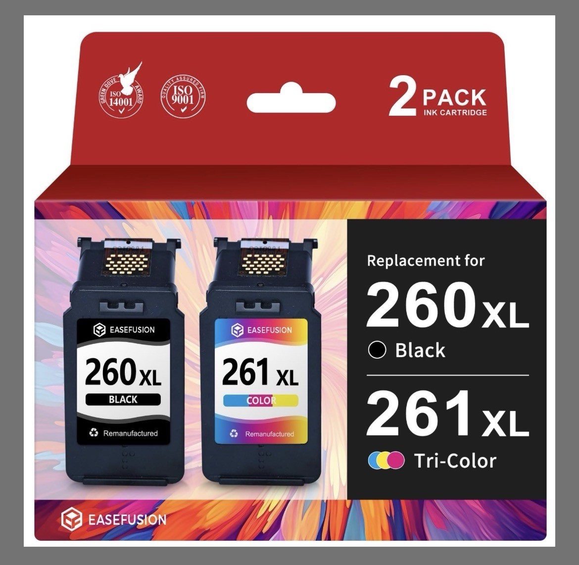 Genuine OEM Canon PG-260XL Black & CL-261XL Color Ink Cartridge New Sealed 