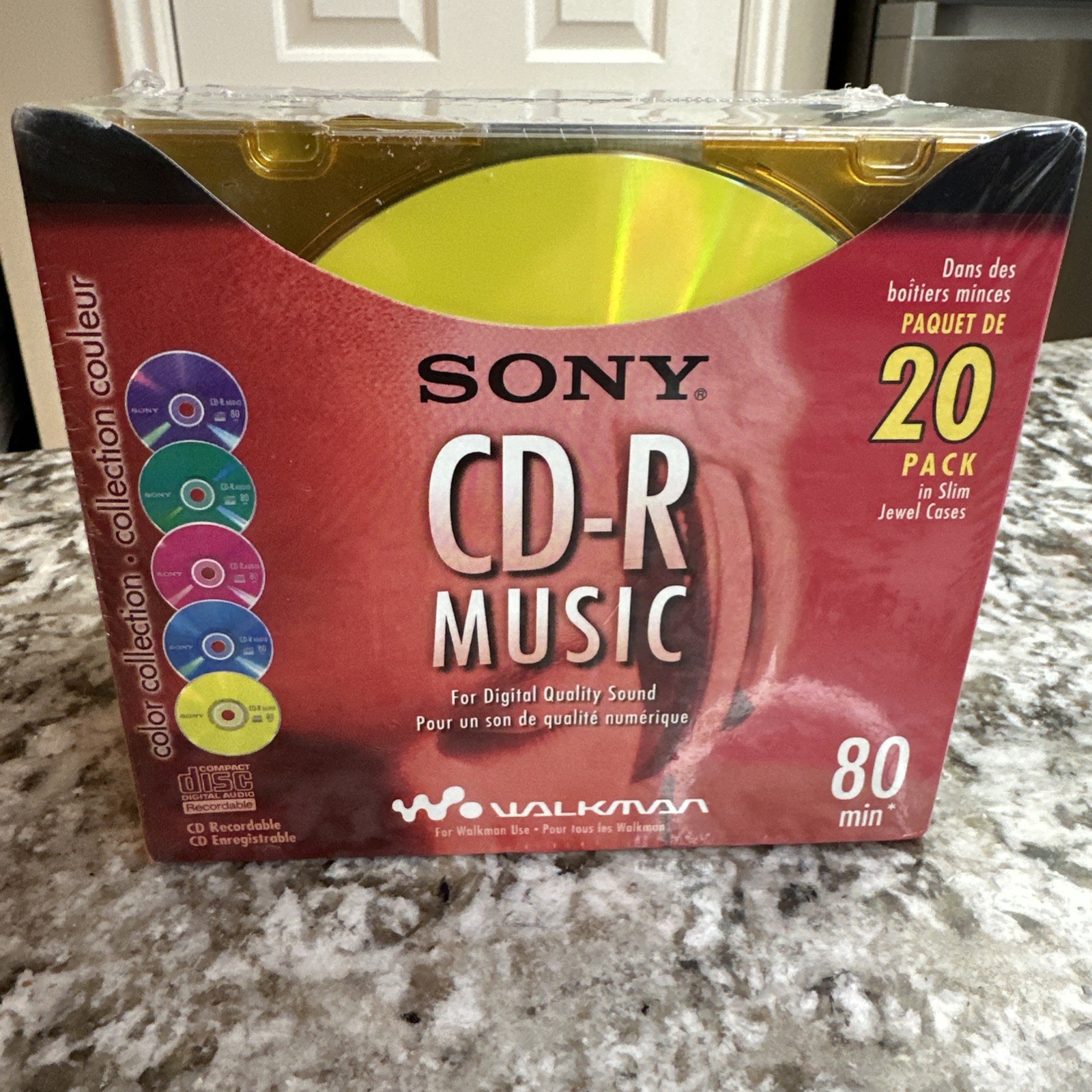 Sony CD-R Music 80 Min Blank Discs 20 Pack Slim Jewel Cases 20CRM80LX2