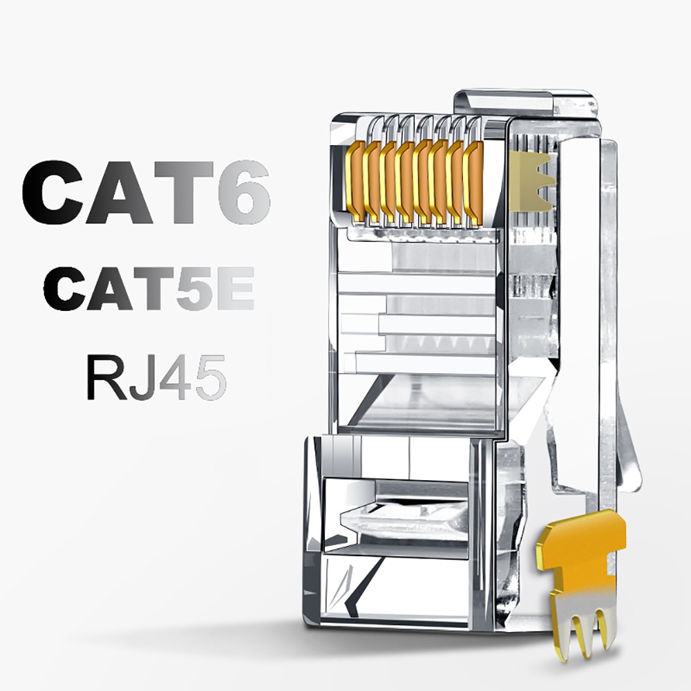 RJ45 Connector For Cat5e Cat6 Ethernet Patch Cable End Crimp Modular Plug Lot