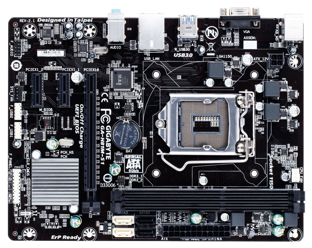 GIGABYTE GA-H81M-S1 Core i7/Core i5/Core i3/Pentium/Celeron LGA 1150 DDR3 M-ATX