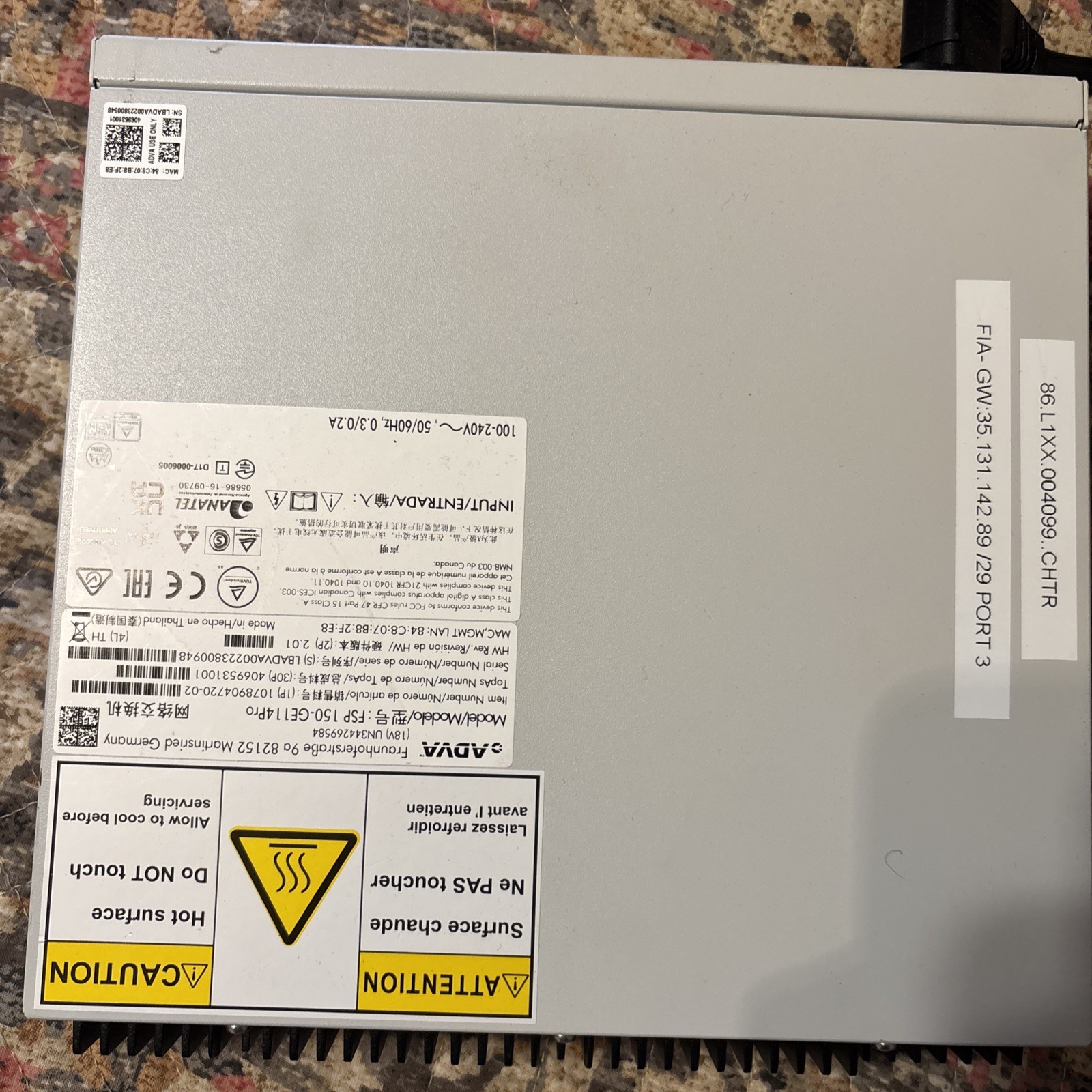 5 Adva FSP 150-GE114Pro 1078904720-01 | eBay The ADVA FSP 150-GE114
