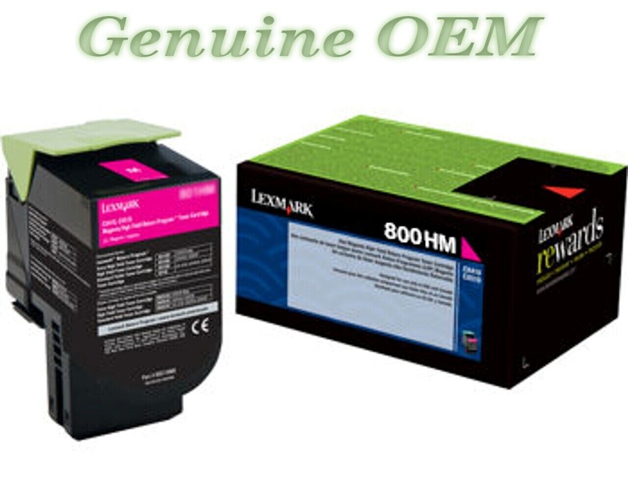 80C0HMG OEM Lexmark 800HMG Toner,  BRAND NEW Magenta High Yield Genuine Sealed