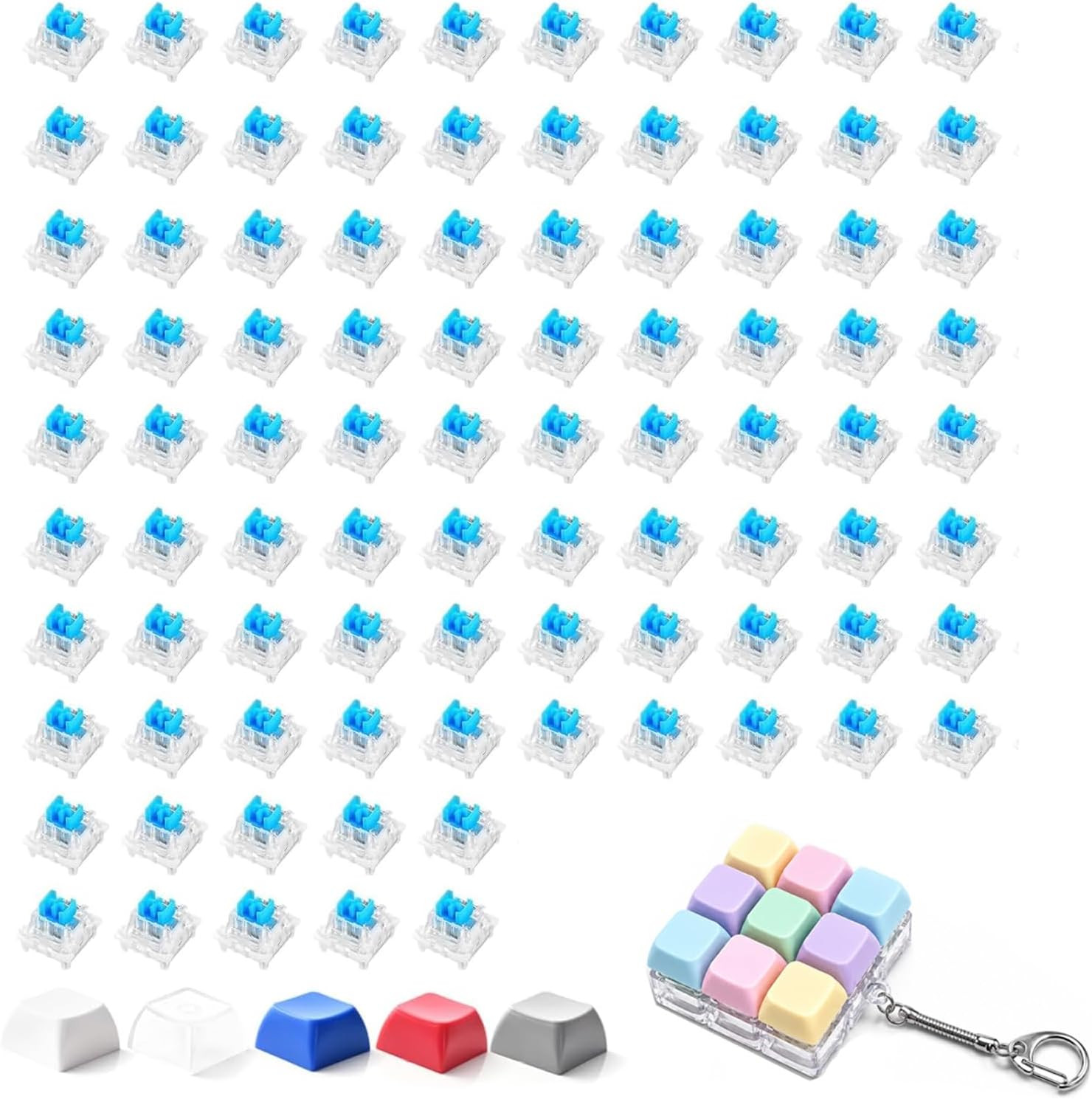 90 PCS Blue Keyboard Clicky for 3D Printer, Mechanical Keyboard Switches, Keyboa