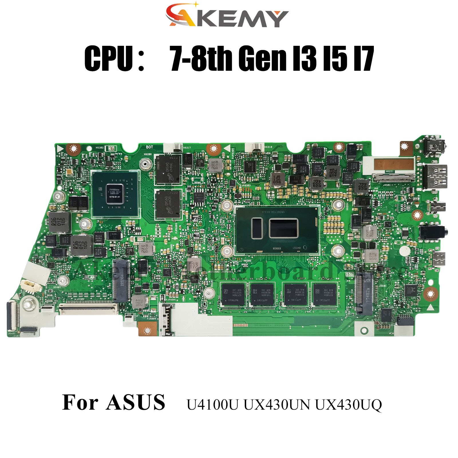 UX430UN Laptop Motherboard For ASUS U4100U UX430UQ Mainboard W/ I3 I5 I7 CPU