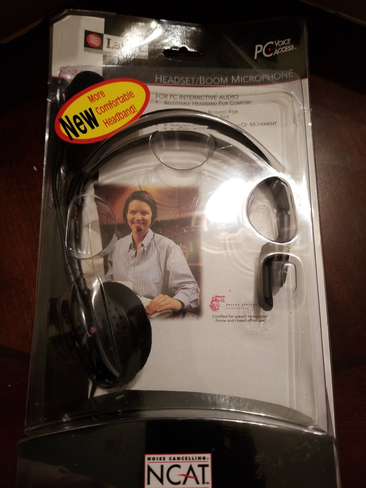 Labtec C-315 Mono Headset with Boom Microphone/8FT Shielded Cord/3.5 MM Plug
