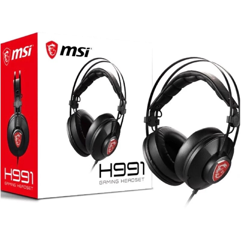 MSI H991 Wired PC Gaming Headset with Microphone (S37-21000A1-V33) - Black