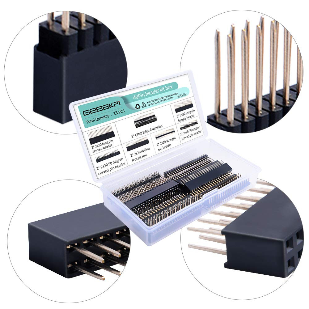 2X20 40 Pin Stacking Female Header Kit for Raspberry Pi 4B/3B+/3B/2B/B+/A+/Ze...