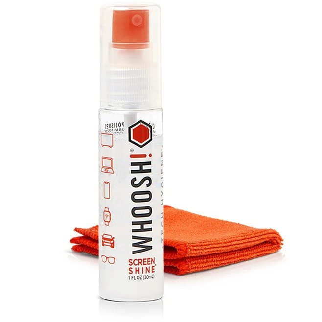 Whoosh GO Screen Shine Screen Cleaner + Cloth Resists Fingerprints 1 FL Oz