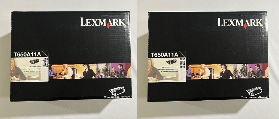2 Genuine Original Factory Sealed Lexmark T650A11A Toners T650 T652 T654