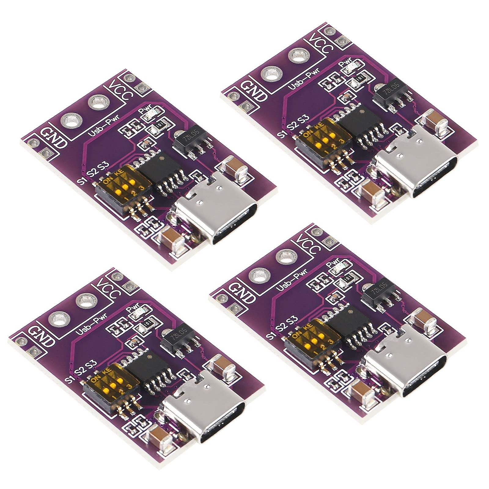 4pcs Type-C QC AFC PD2.0 PD3.0 to DC Fast Charge Decoy Trigger Polling Detect...