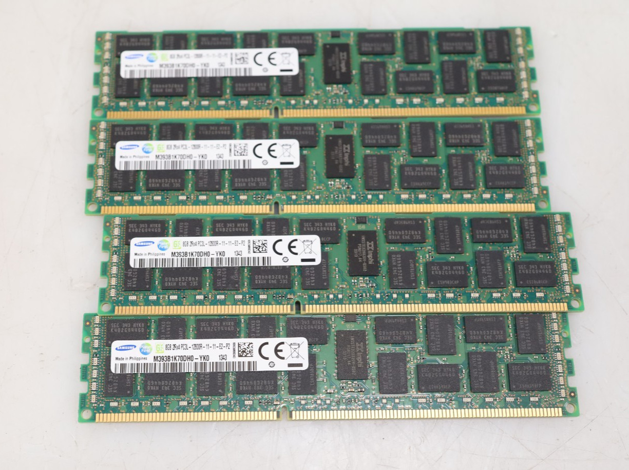 Lot 4x 8GB (32GB) Samsung M393B1K70DH0-YK0 PC3-12800R ECC RDIMM Server Memory