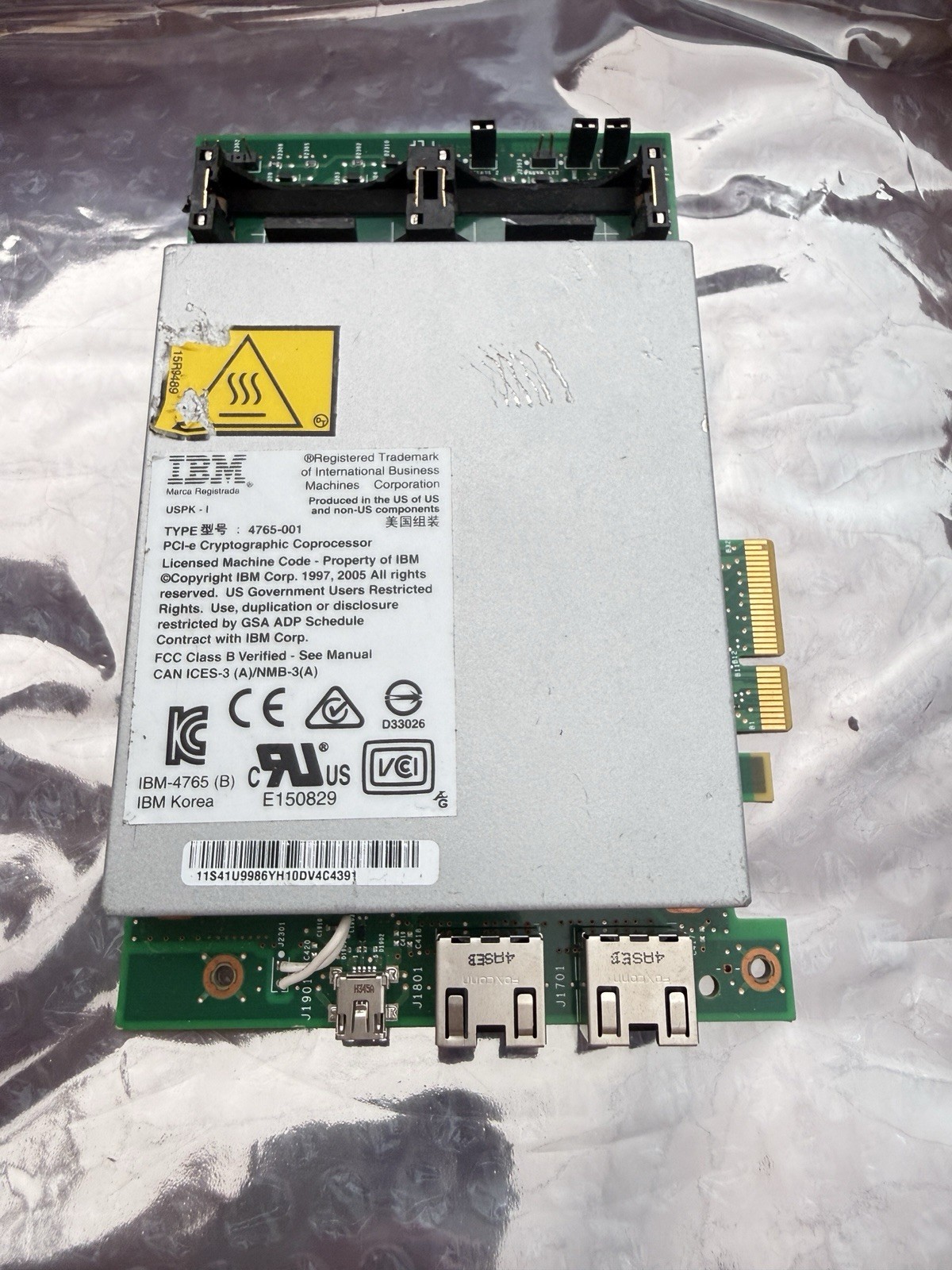 IBM PCI Cryptographic Coprocessor TYPE: 4765-001