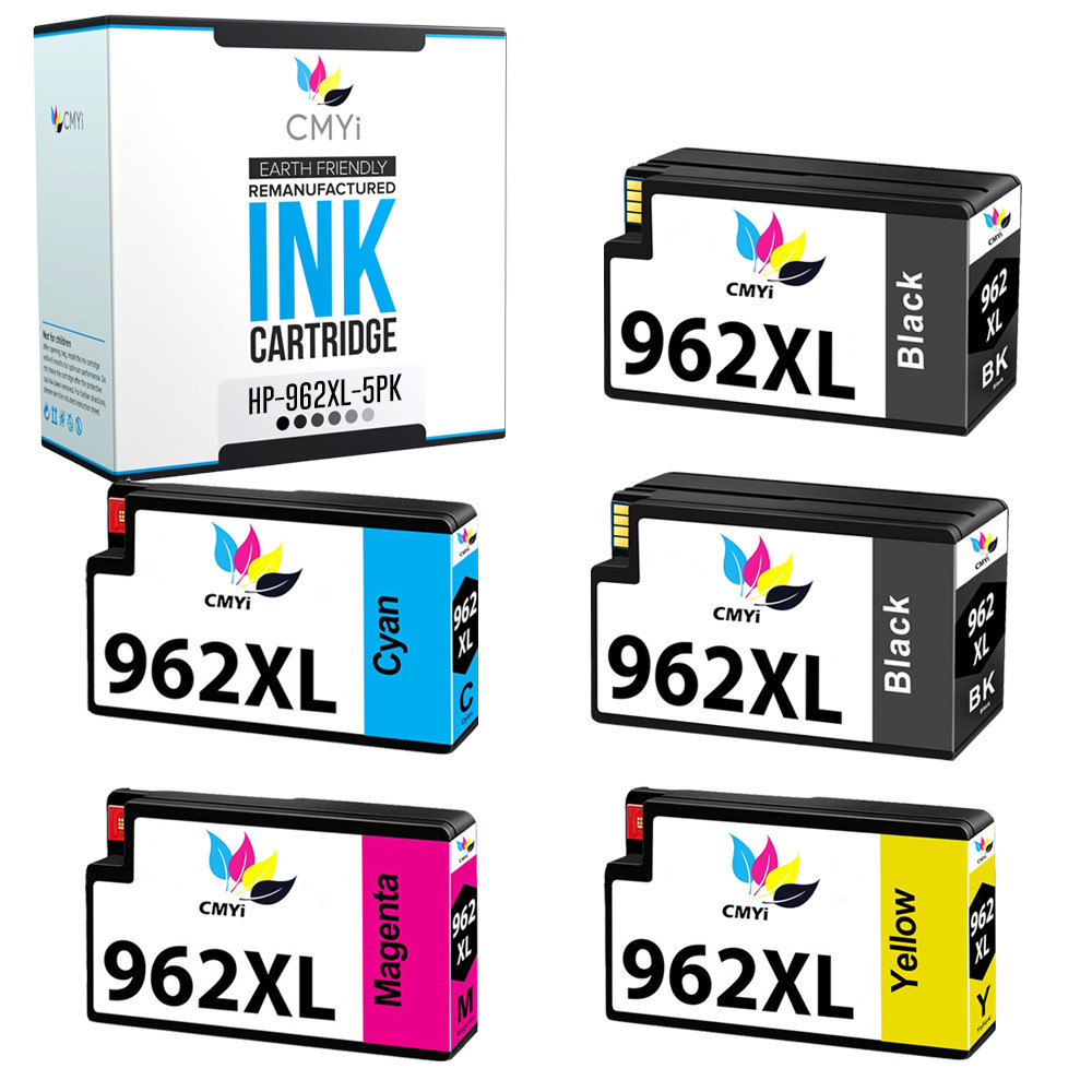 5PK Compatible HP 962XL Printer Ink Cartridges for OfficeJet Pro 9015e 9018 9025