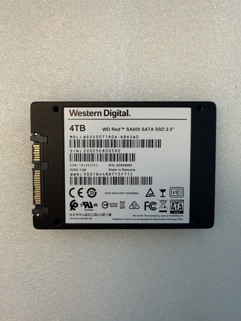 Western Digital WD Red SA500 4TB 2.5-Inch SATA Internal SSD 7mm NAS