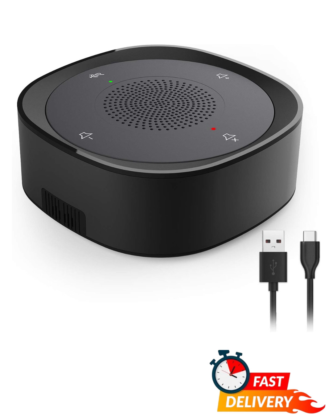 USB Speakerphone Conference Microphone 360° Voice Pickup Mute Button Computer