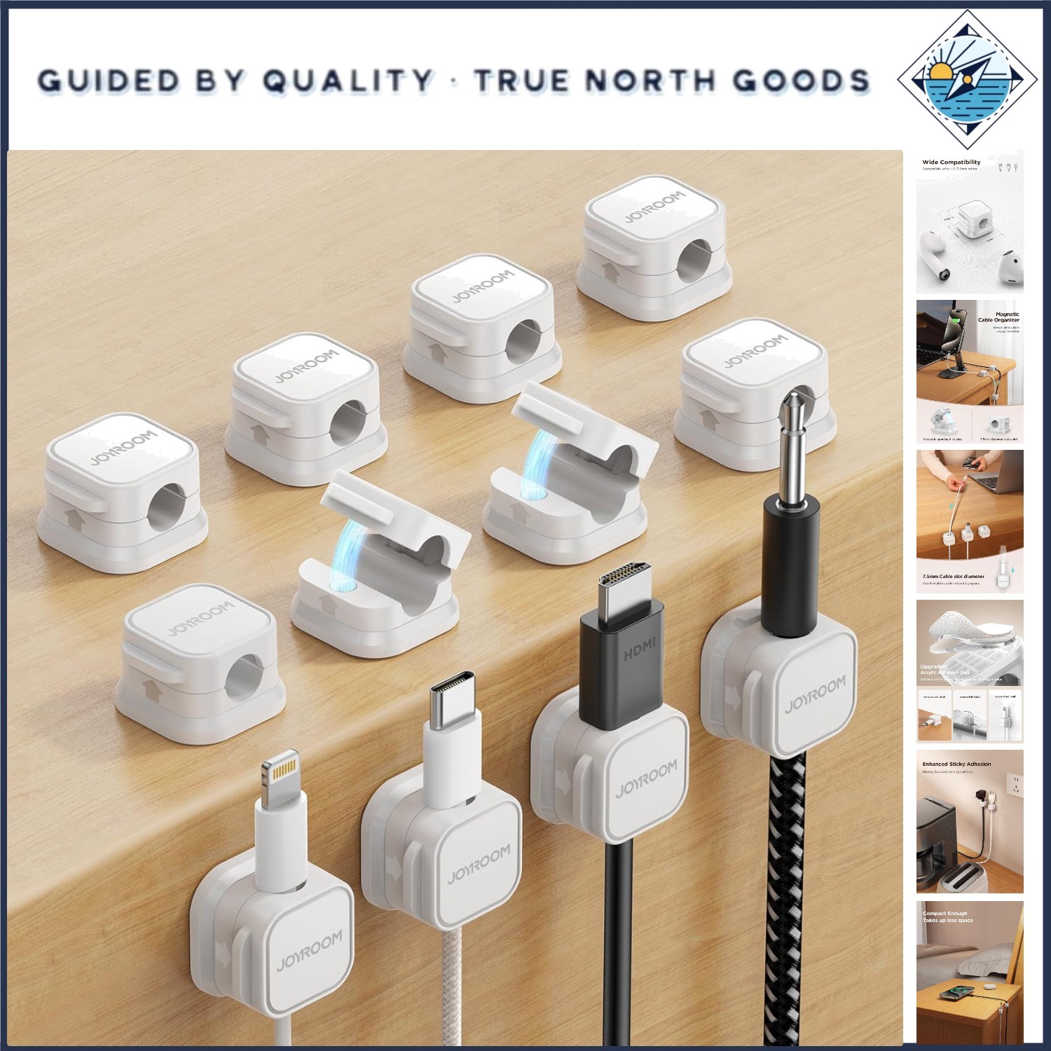 Versatile 12-Pack Magnetic Cable Organizer - Effortless Desk & Wall Management