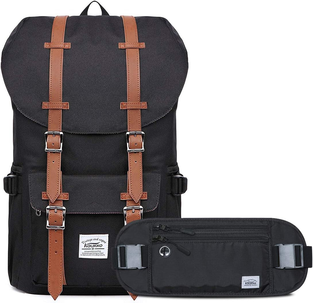 KAUKKO Laptop Outdoor Backpack Traveling Rucksack Fits 15.6 Inch Laptop