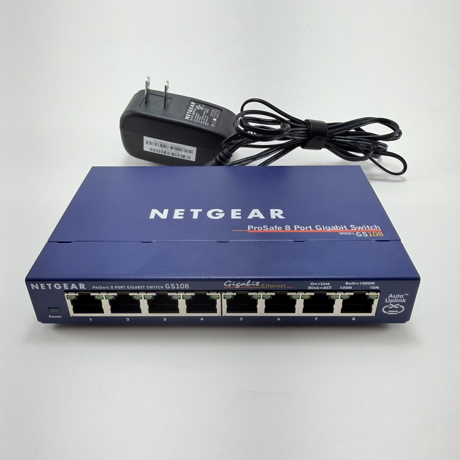 NETGEAR ProSafe GS108 8-Port Gigabit Ethernet Switch v3 w/ Power Adapter