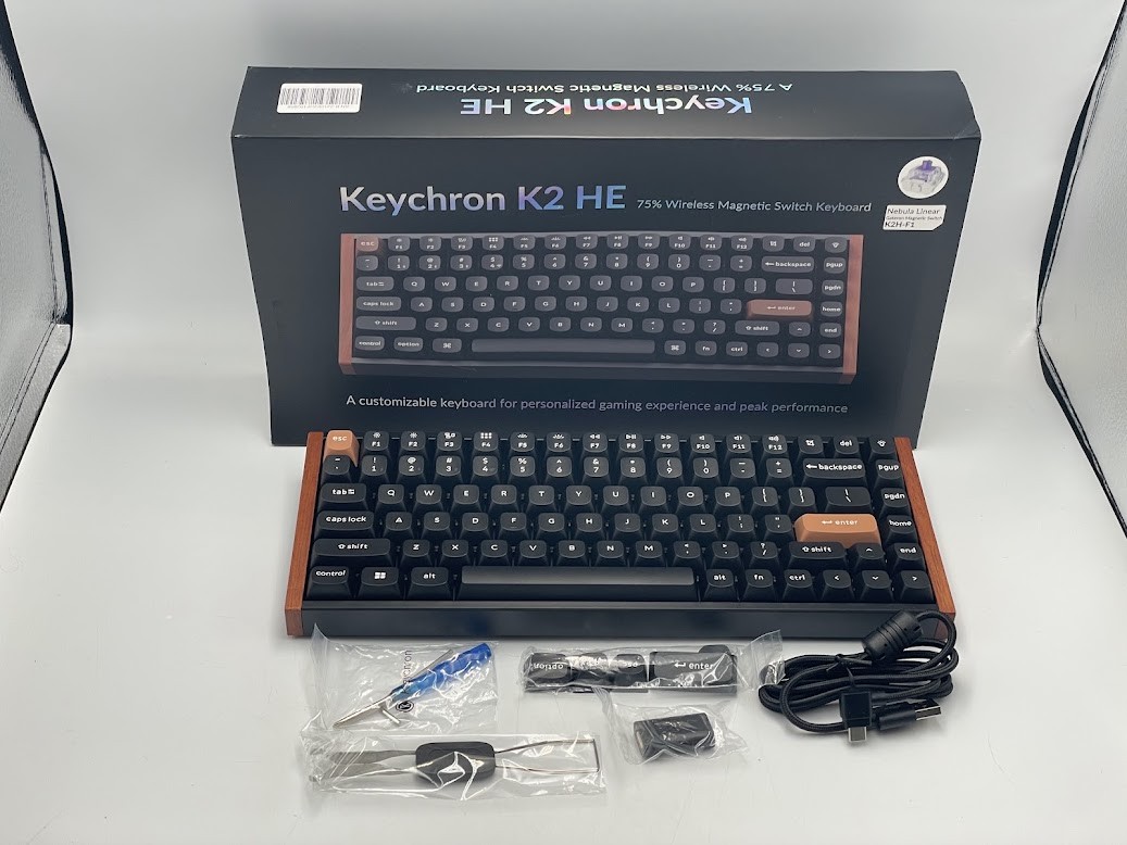 Keychron K2 HE Swappable RGB Magnetic Keyboard - Black - READ