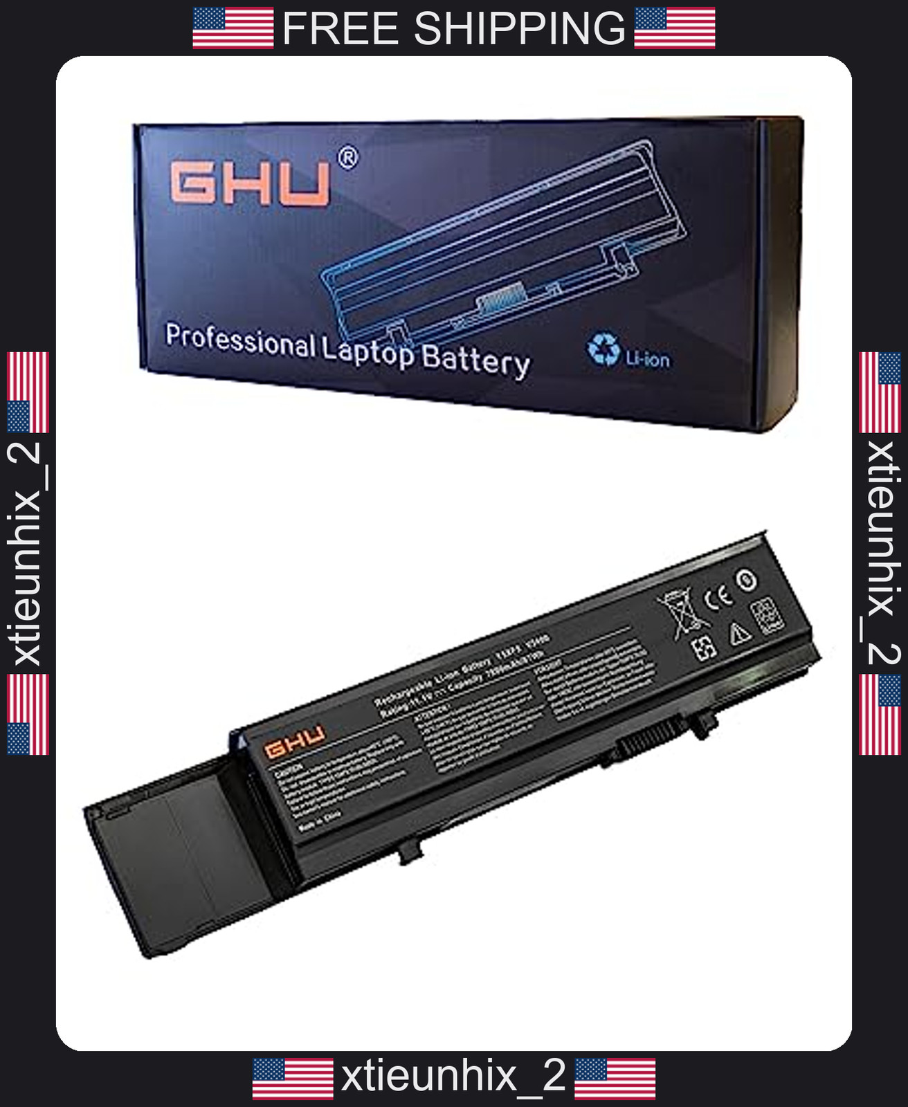 Dell Vostro Replacement Battery 4 Cell 52Wh Li-ion for 3400 3500 3700 Series