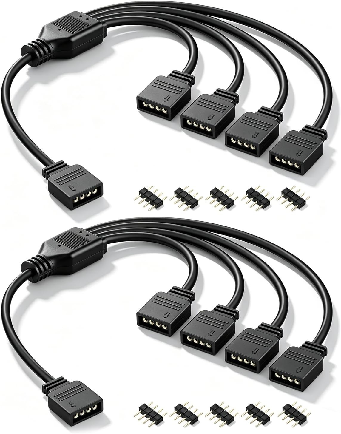 12V 4 Pin RGB Splitter Cable,1 to 4 RGB Adapter Connector