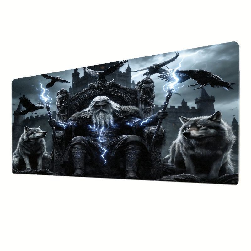 A Full-Size Black And White Gothic Fantasy Mouse Pad, a Magical Style Gaming D