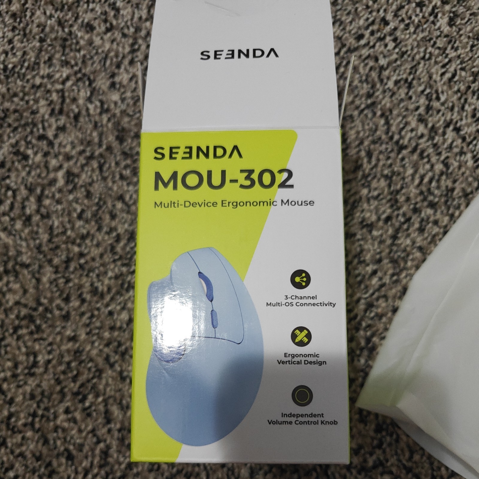 Seenda MOU302 Ergonomic Mouse Bluetooth Rechargeable Multi device W/ Volume Knob