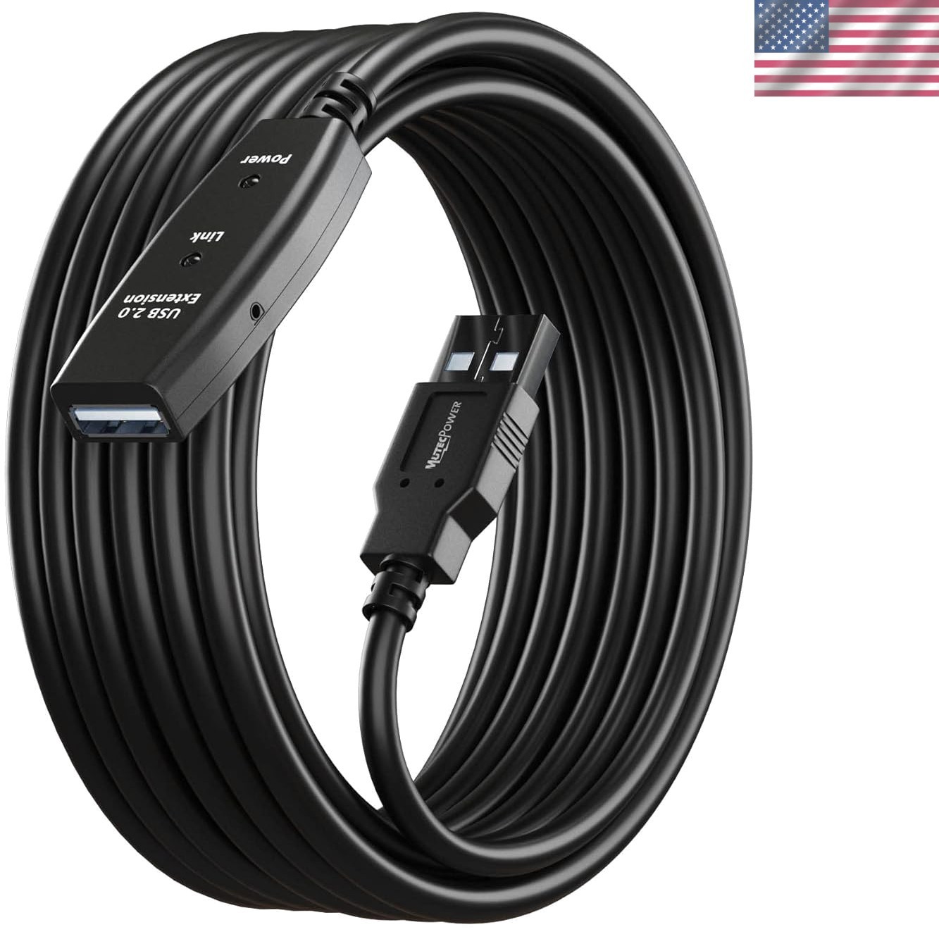 Reliable 10 Meter USB 2.0 Extension Cord - Braided with High-Speed Data Transfer