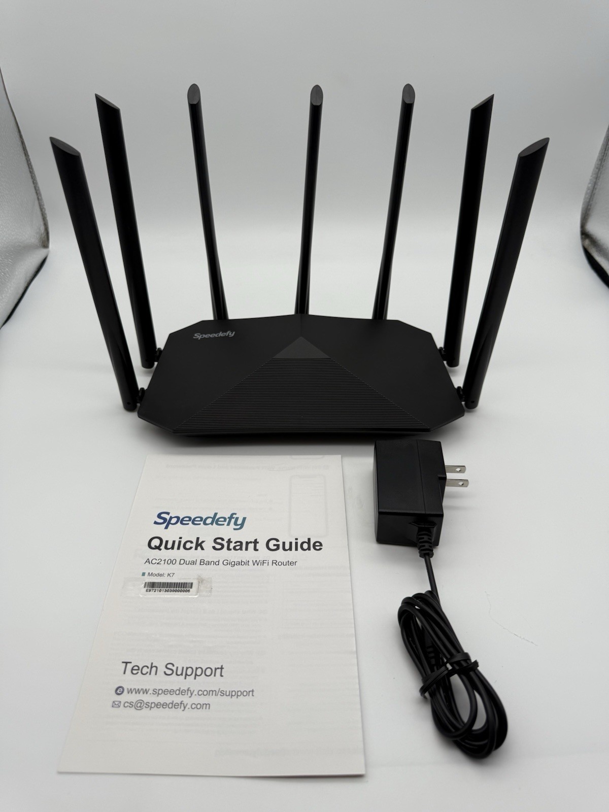Speedefy AC2100 Dual Band Gigabit Smart WiFi Router Model K7 w/ Manual - Works