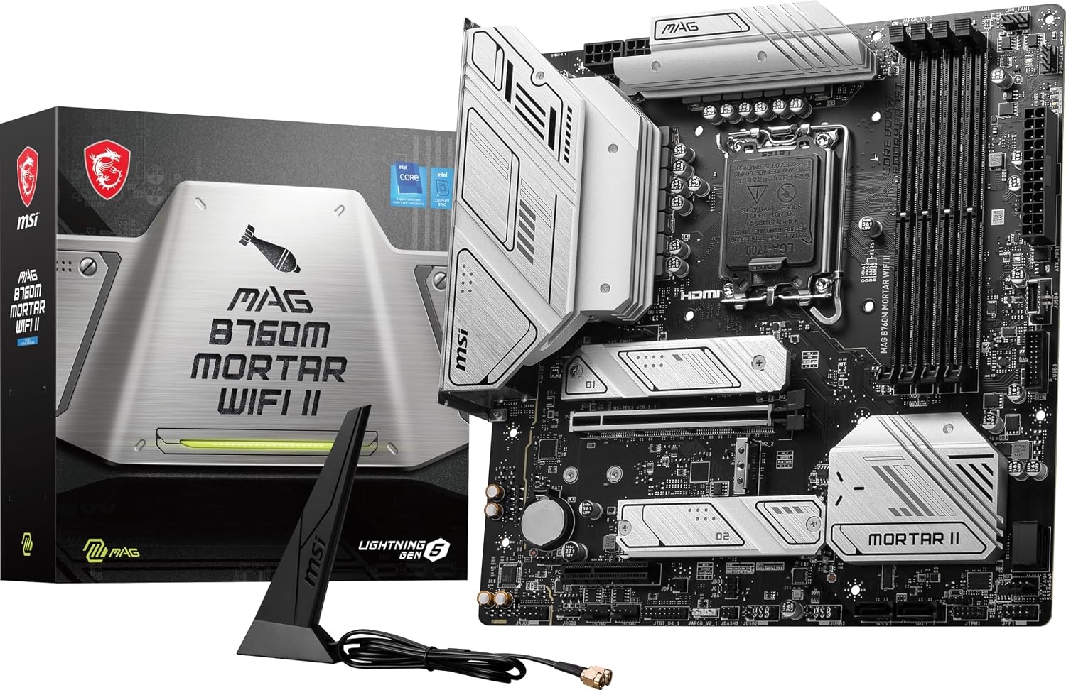 MSI MAG B760M Mortar WiFi II LGA1700 DDR5 MicroATX Motherboard