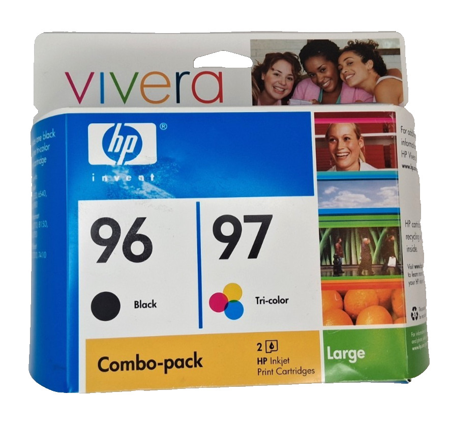 HP Vivera Combo-pack Inkjet Print Cartridges 96 Black, 97 Tri-color HP C93538N