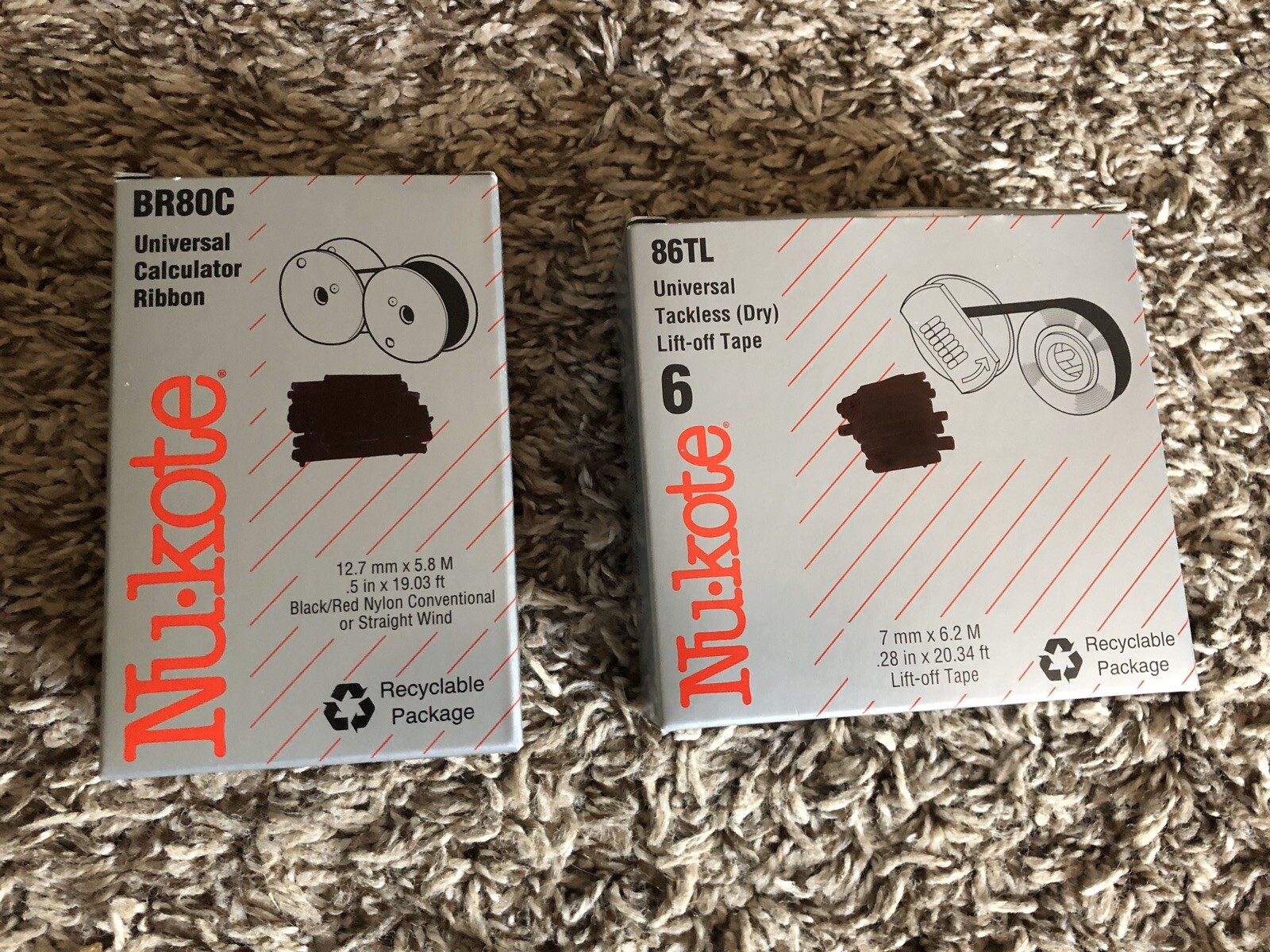 Nukote BR80C & 86TL Universal Calculator Ribbon Open Boxes Not Complete S4.3