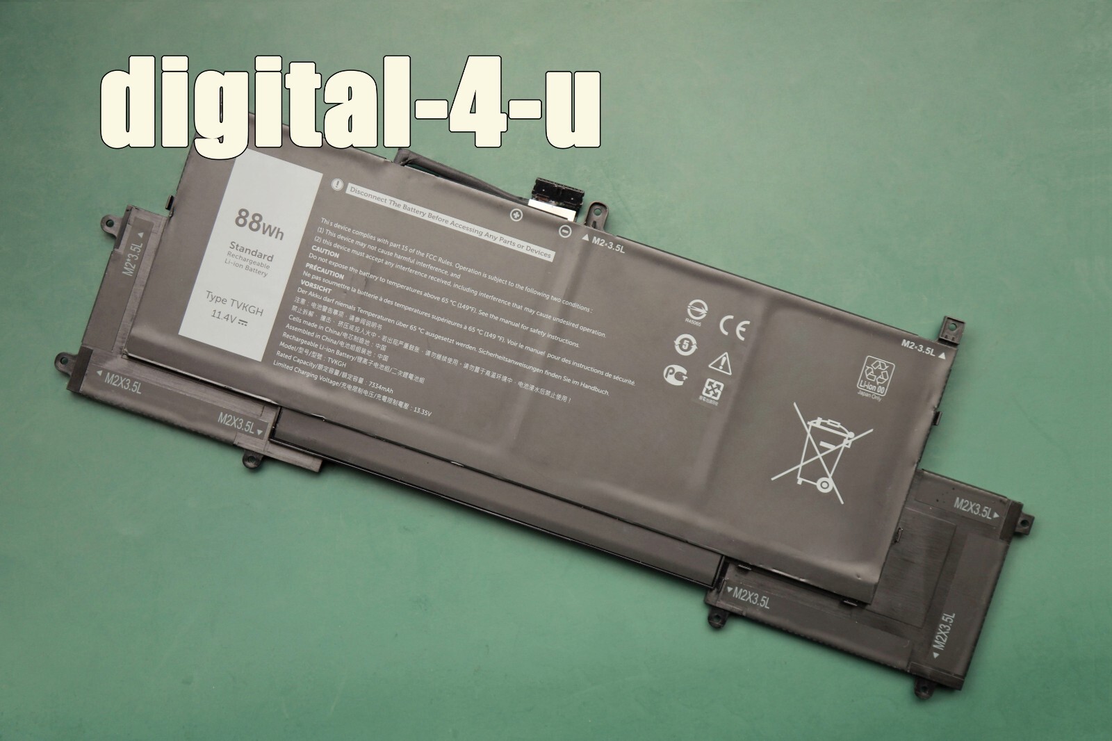 88Wh New TVKGH Genuine Battery for Latitude 9510 2-in-1 Laptop 31CP4/63/83-2