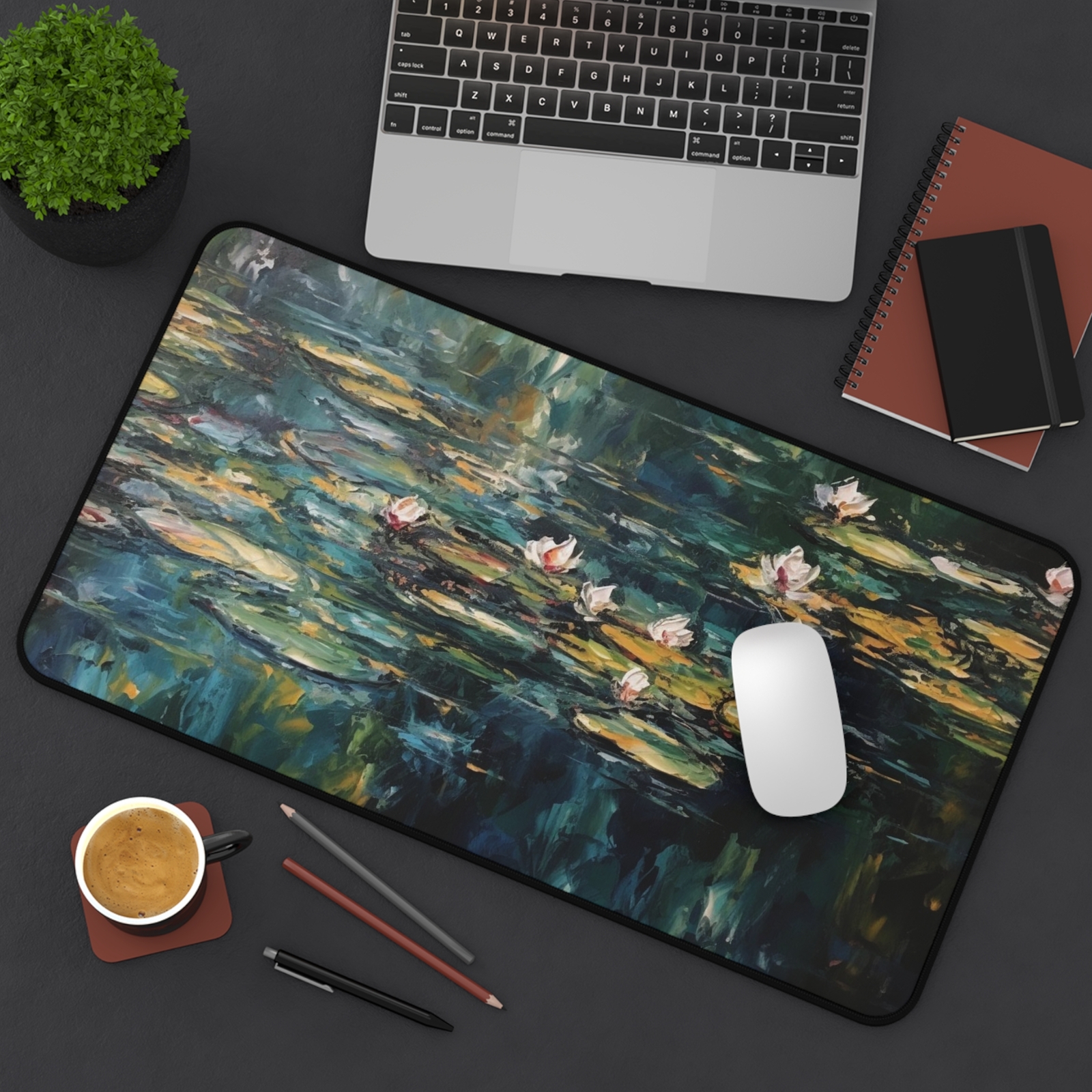 Monet Desk Mat Water Lilies Deskmat Claude Monet Floral Oil Painting Mousepad