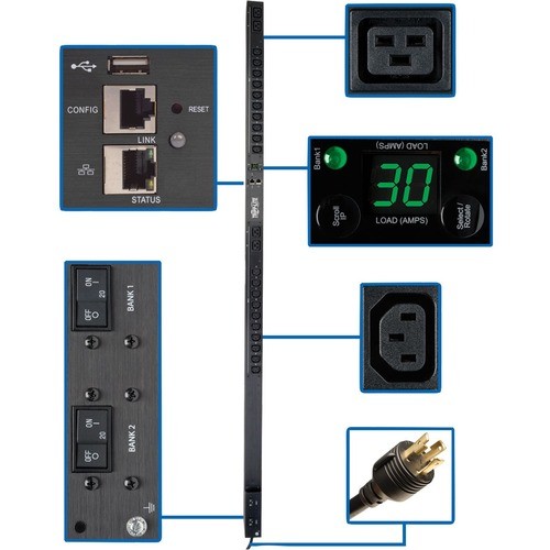 Tripp Lite by Eaton PDU 5.5kW Single-Phase Monitored PDU with LX Platform Interf